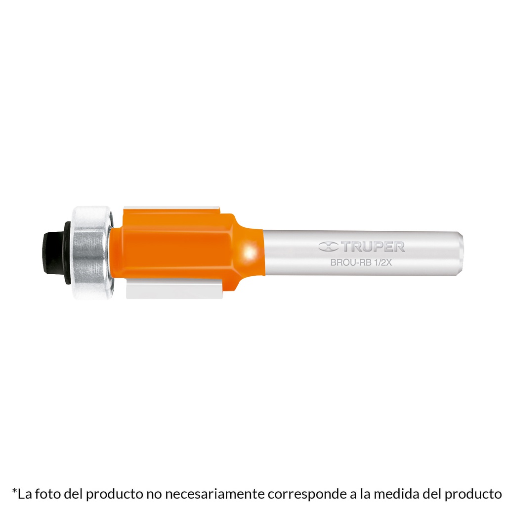 Broca para router, corte recto, 1/4' con balero, Truper