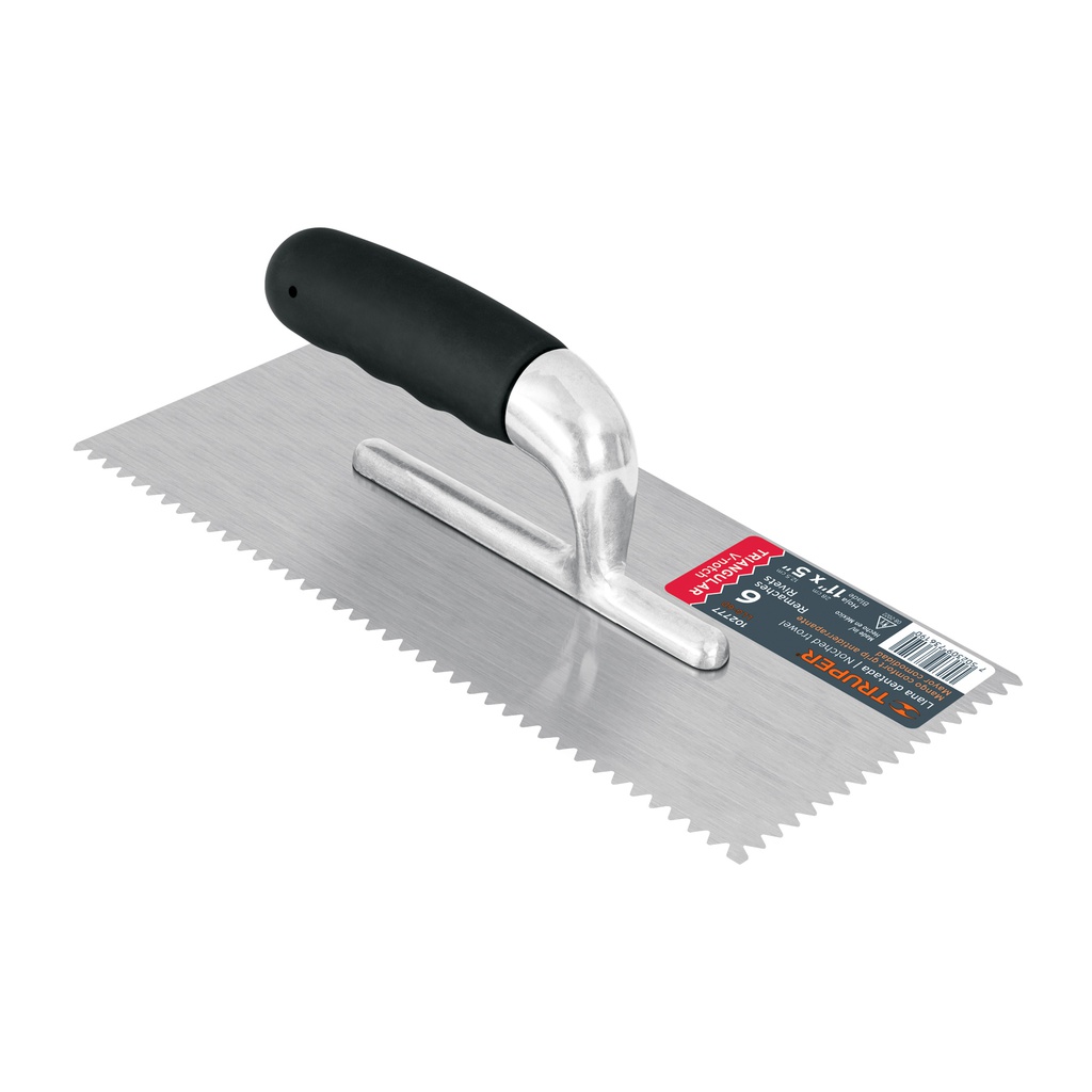 Llana dentado triangular 11', 6 rem, mango comfort grip