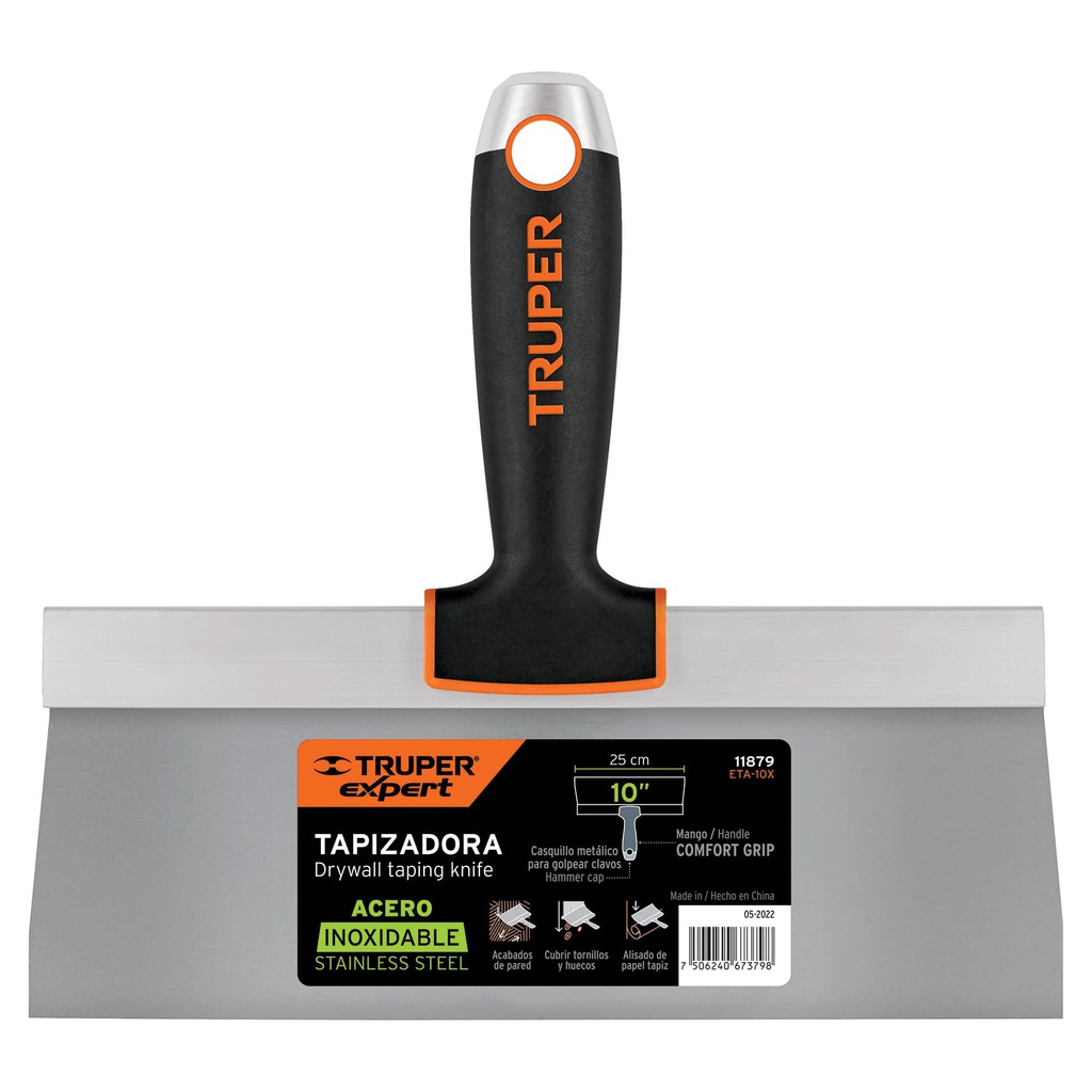 Espatula tapizadora de 10' acero inoxidable, Truper Expert