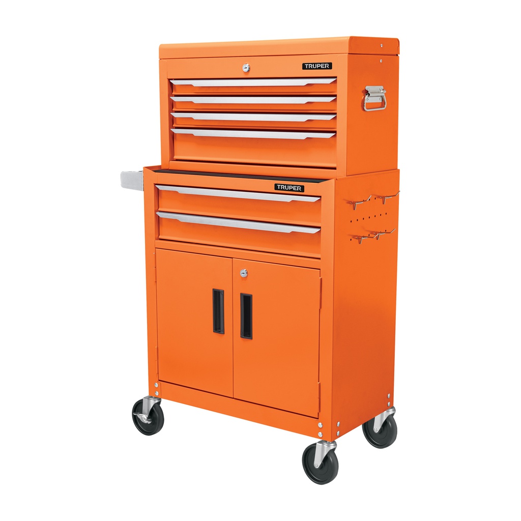 Gabinete metalico movil, 6 cajones, 2 compartimentos, Truper