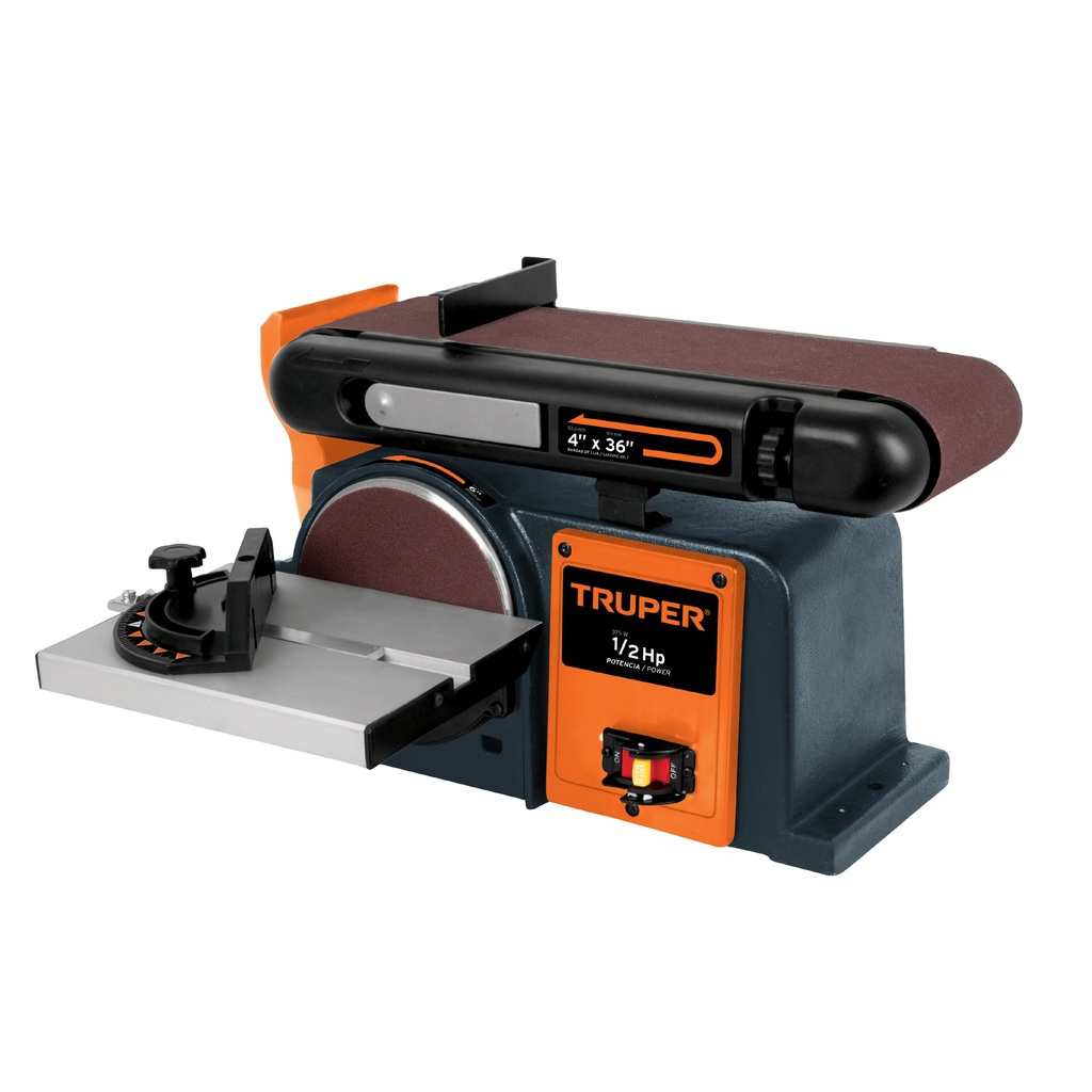 Lijadora de banda y disco 4 x 6', 1/2 HP (375 W), Truper