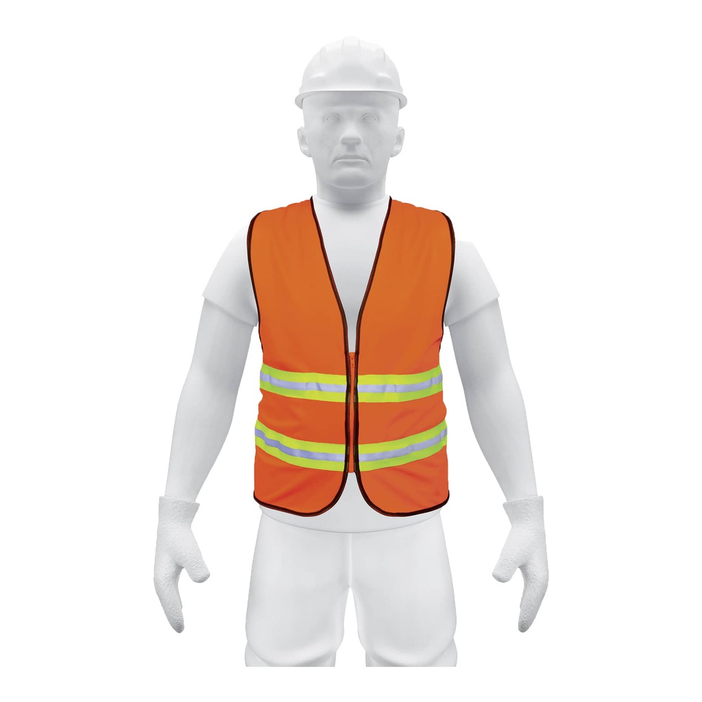 Chaleco de seguridad naranja alta visibilidad con cierre