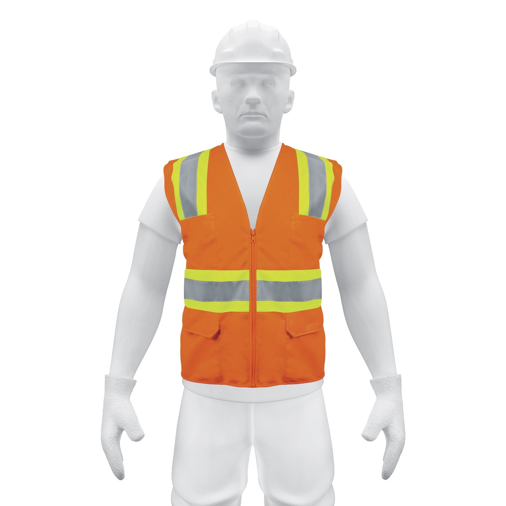 Chaleco de seguridad naranja max visibilidad y 6 bolsas