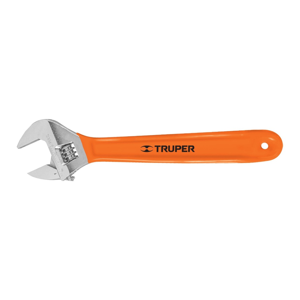 Llave ajustable (perico) 15' cromada mango de PVC, Truper