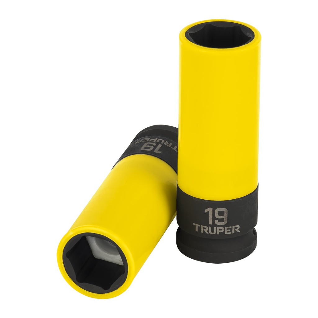 Dado largo impacto prot. plast. 19 mm, 6 puntas, cuadro 1/2'