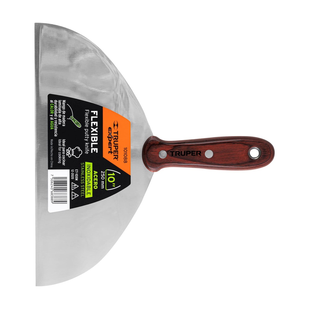 Espatula 10' acero inoxidable con mango de madera, Expert