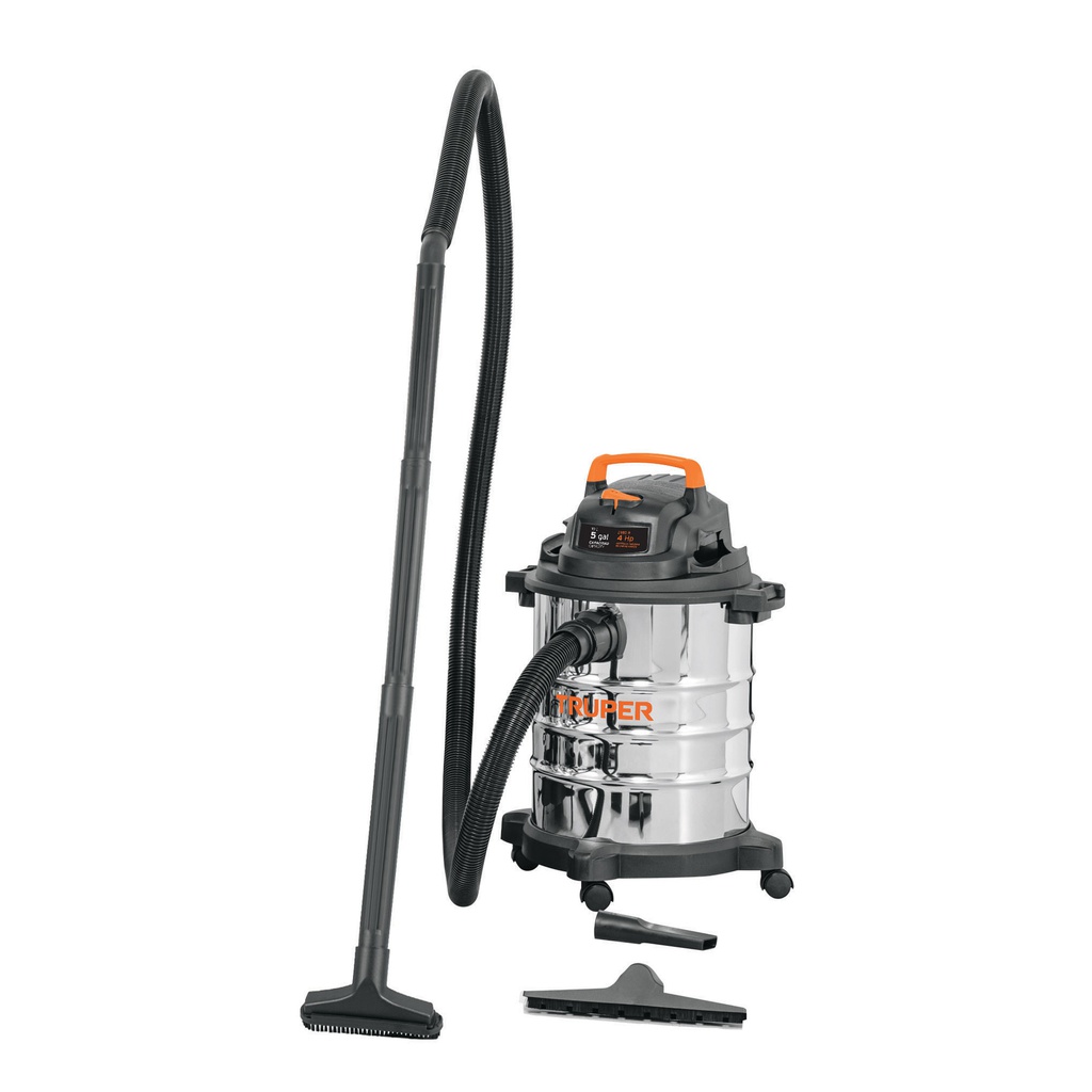 Aspiradora de solidos y liquidos, 5 gal, acero inox, Truper