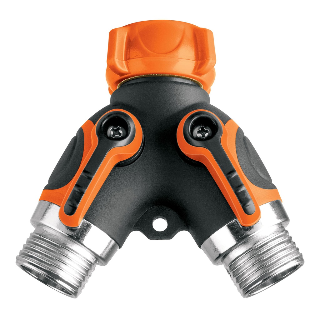 Conector 'Y' 3/4' metalico con recubrimiento para manguera