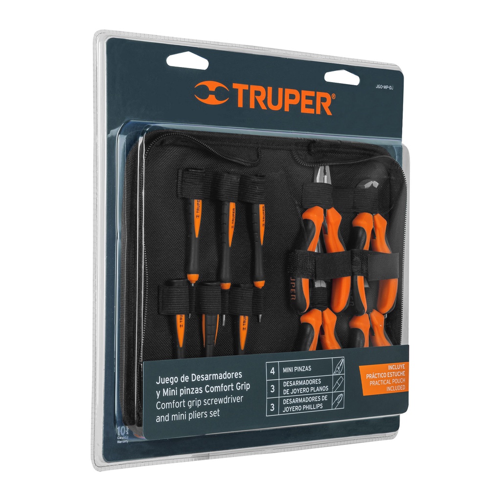 Juego 6 desarmadores de joyero y 4 mini pinzas Comfort Grip