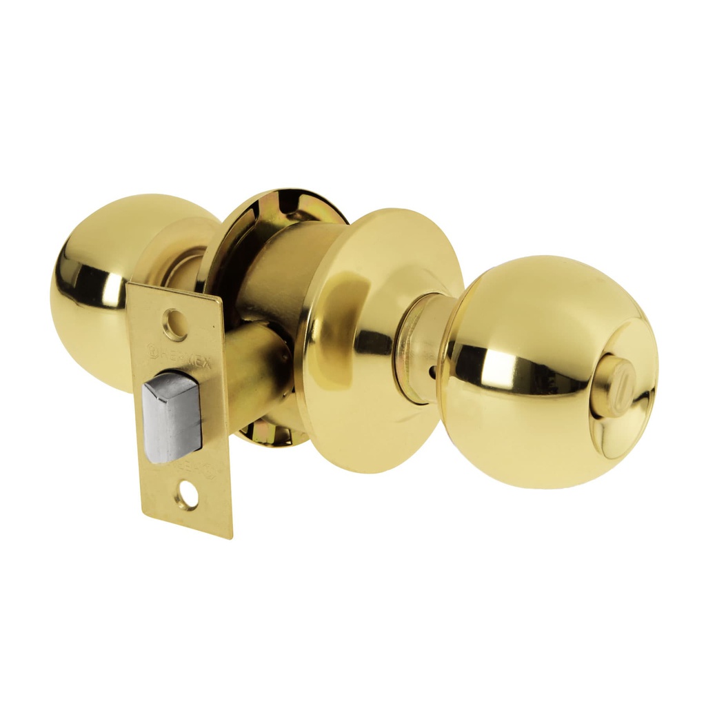 Cerradura tipo esfera, cilindrico, baño, brillante, Basic