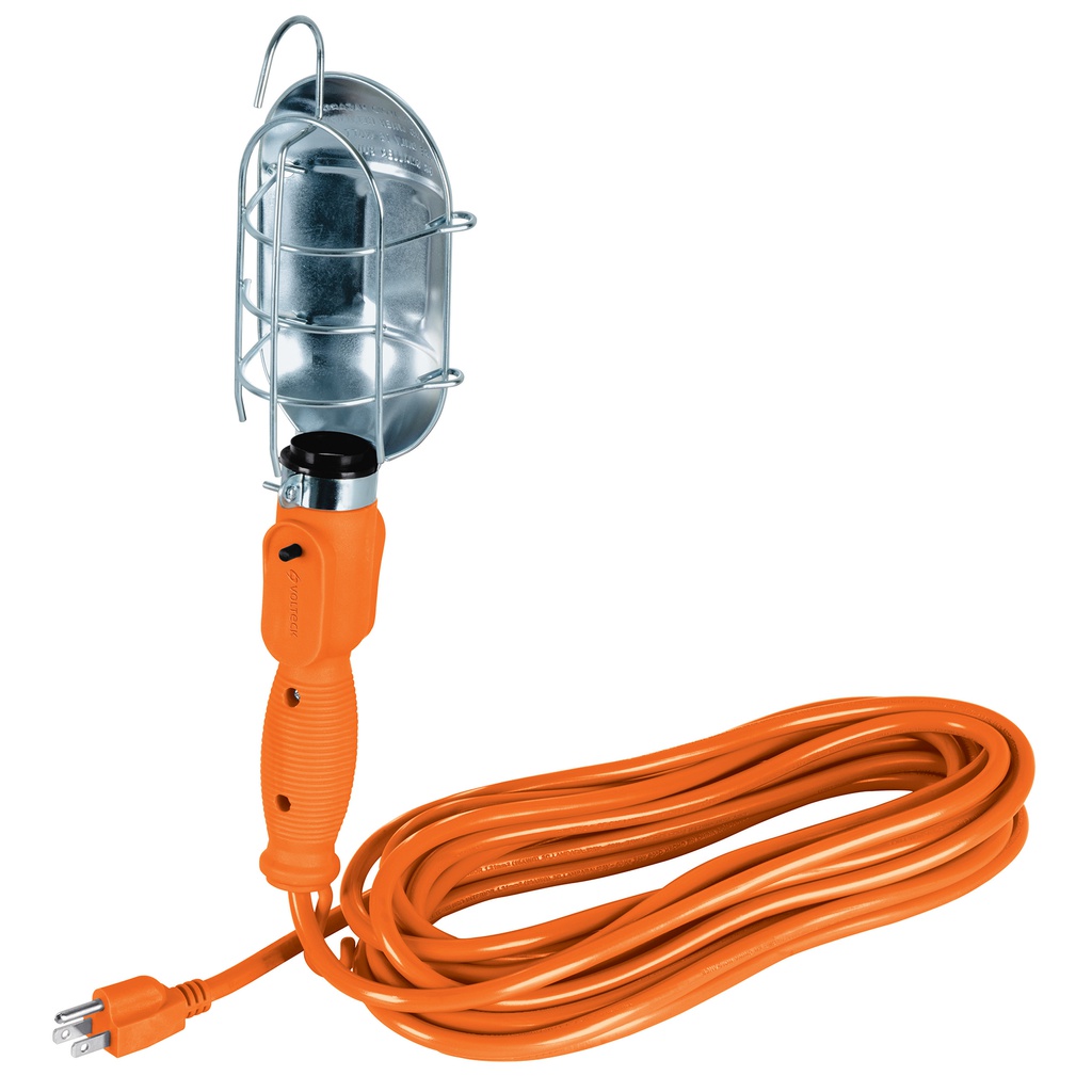 Lampara de taller con canastilla metalica 7.5 m, Volteck