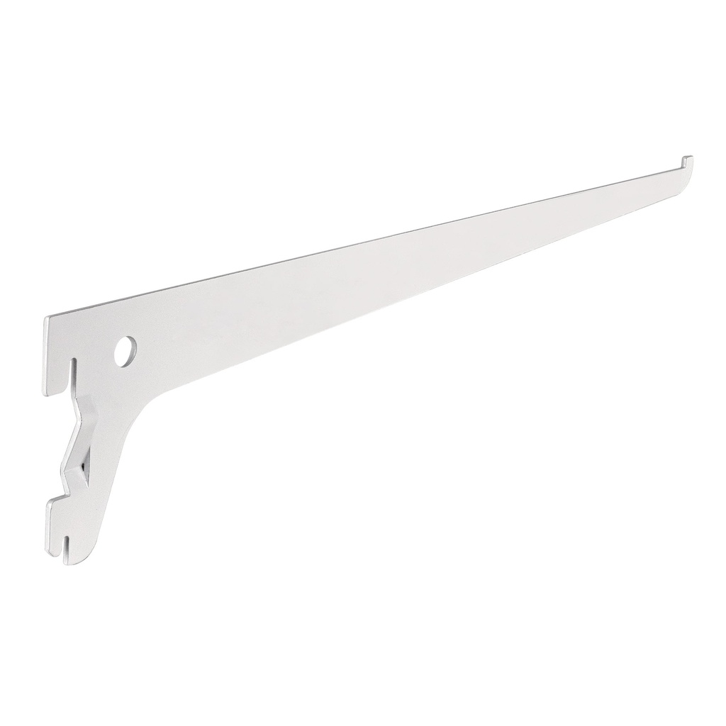 Mensula plana blanca para cremallera sencilla, 30cm, Fiero