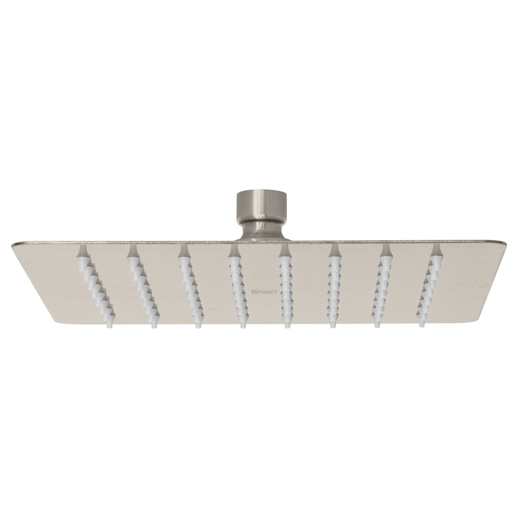 Regadera cuadrada 8', acero inox, sin brazo, satin, Tubig