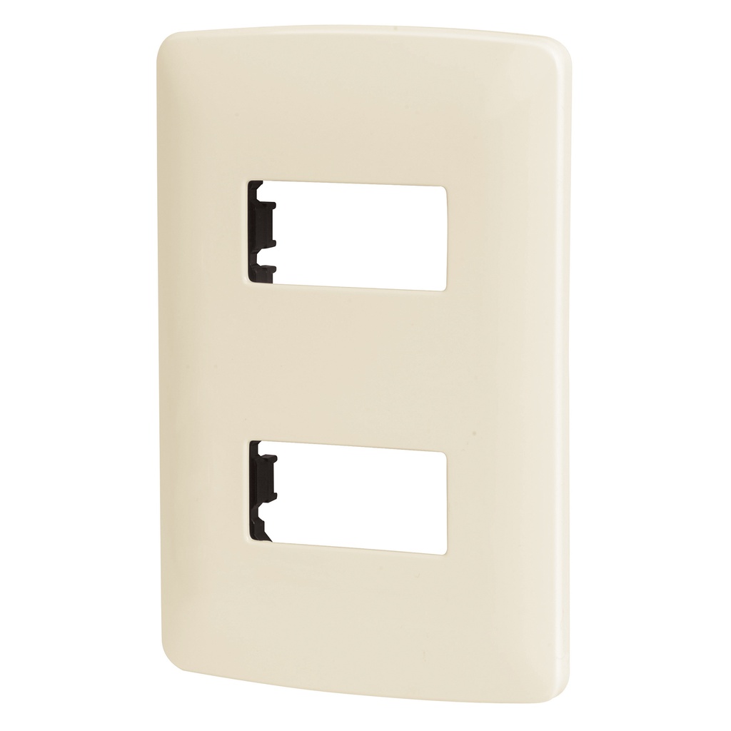 Placa 2 modulos de ABS, linea Italiana, color marfil