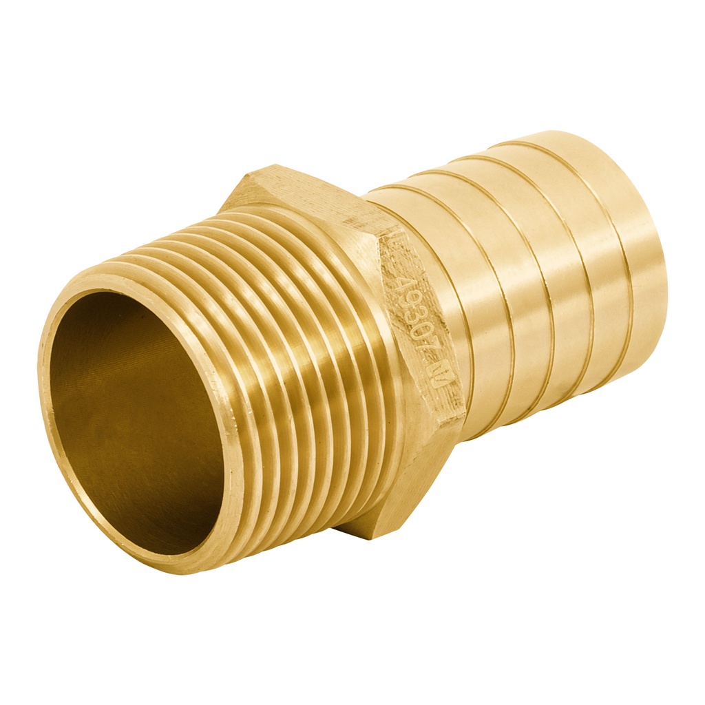 Adaptador macho de laton 1' para poliducto, Foset