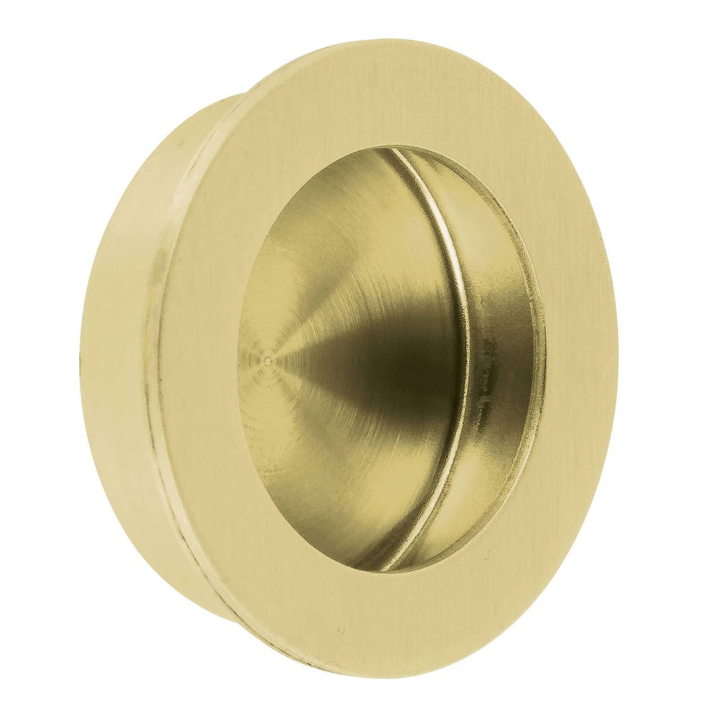 Jaladera de embutir circular No. 2 acabado laton brillante
