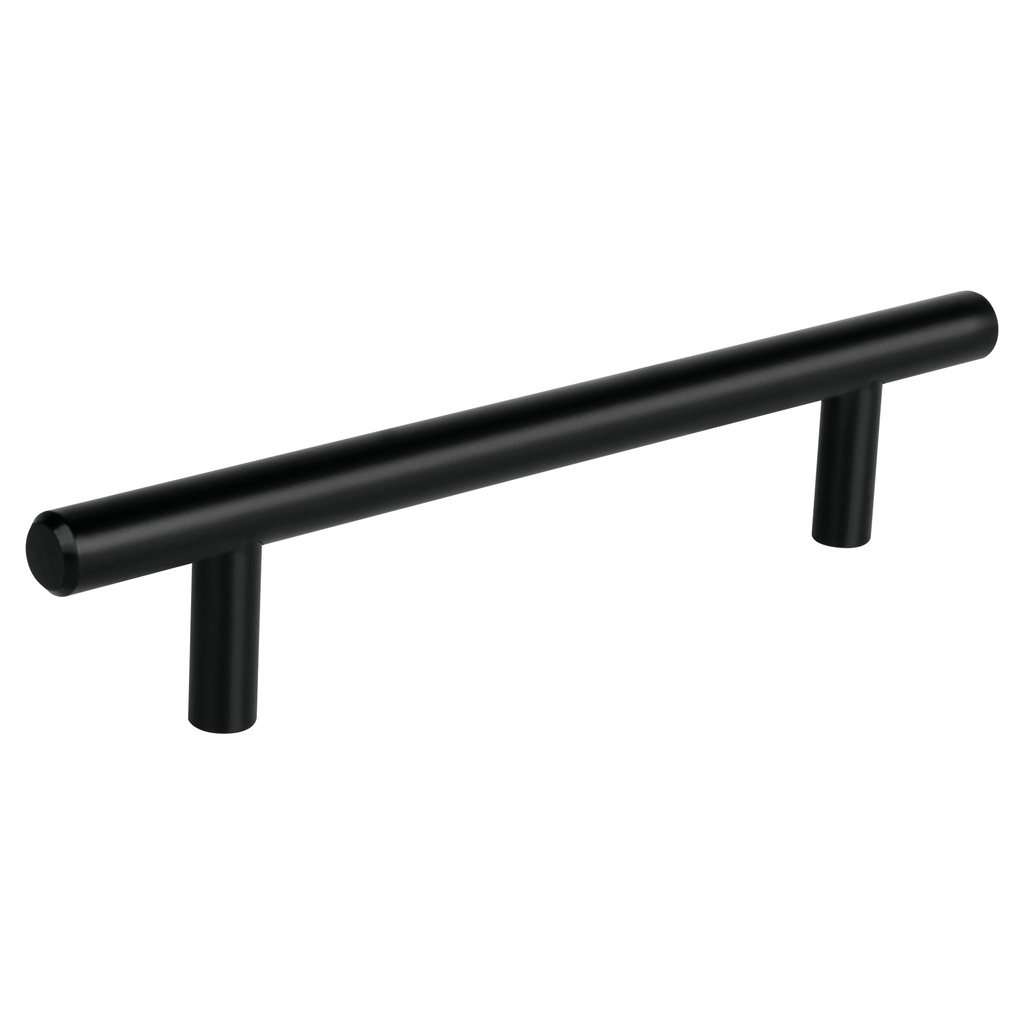 Jaladera de acero 128 mm, estilo 'Cilindro', negro, Hermex