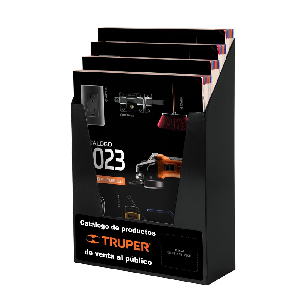 Rack para venta de catalogos en mostrador, Truper