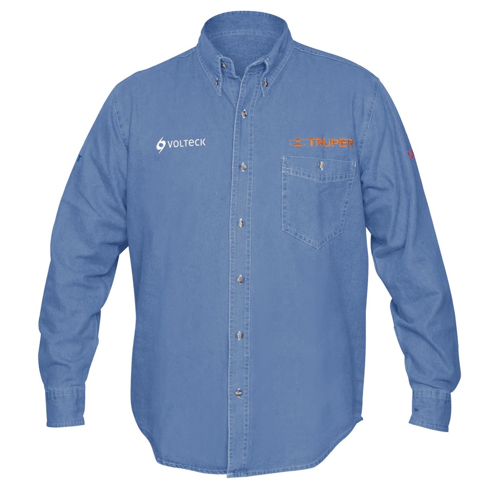 Camisa de mezclilla manga larga para hombre, CH, Truper