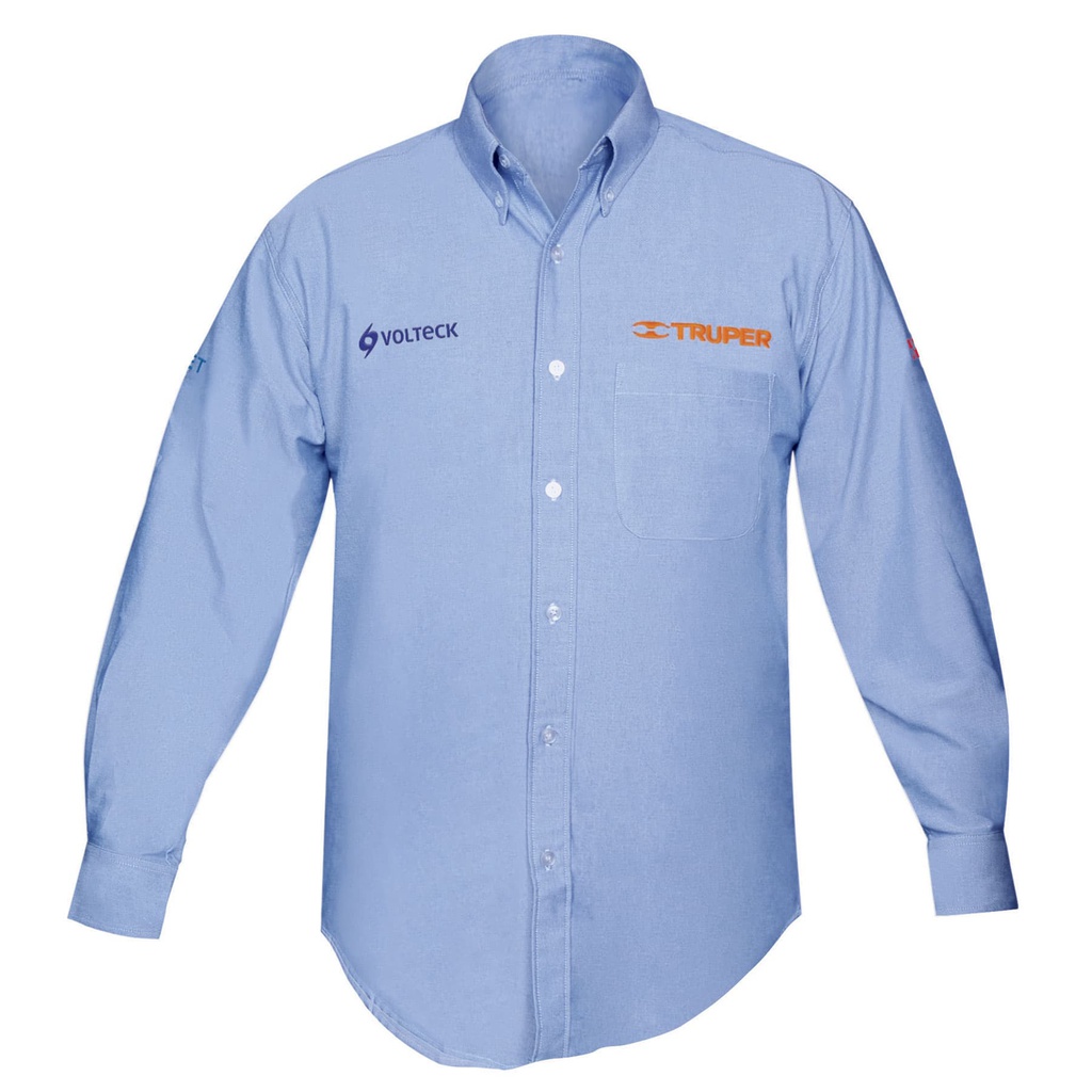 Camisa manga larga para hombre, azul, CH, Truper