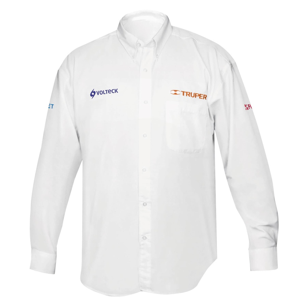 Camisa manga larga para hombre, blanca, EEG, Truper