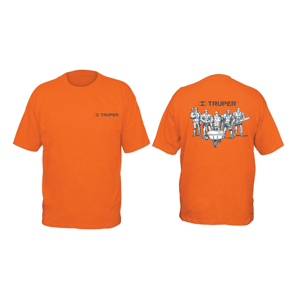 Playera cuello redondo para hombre, naranja, EG, Truper