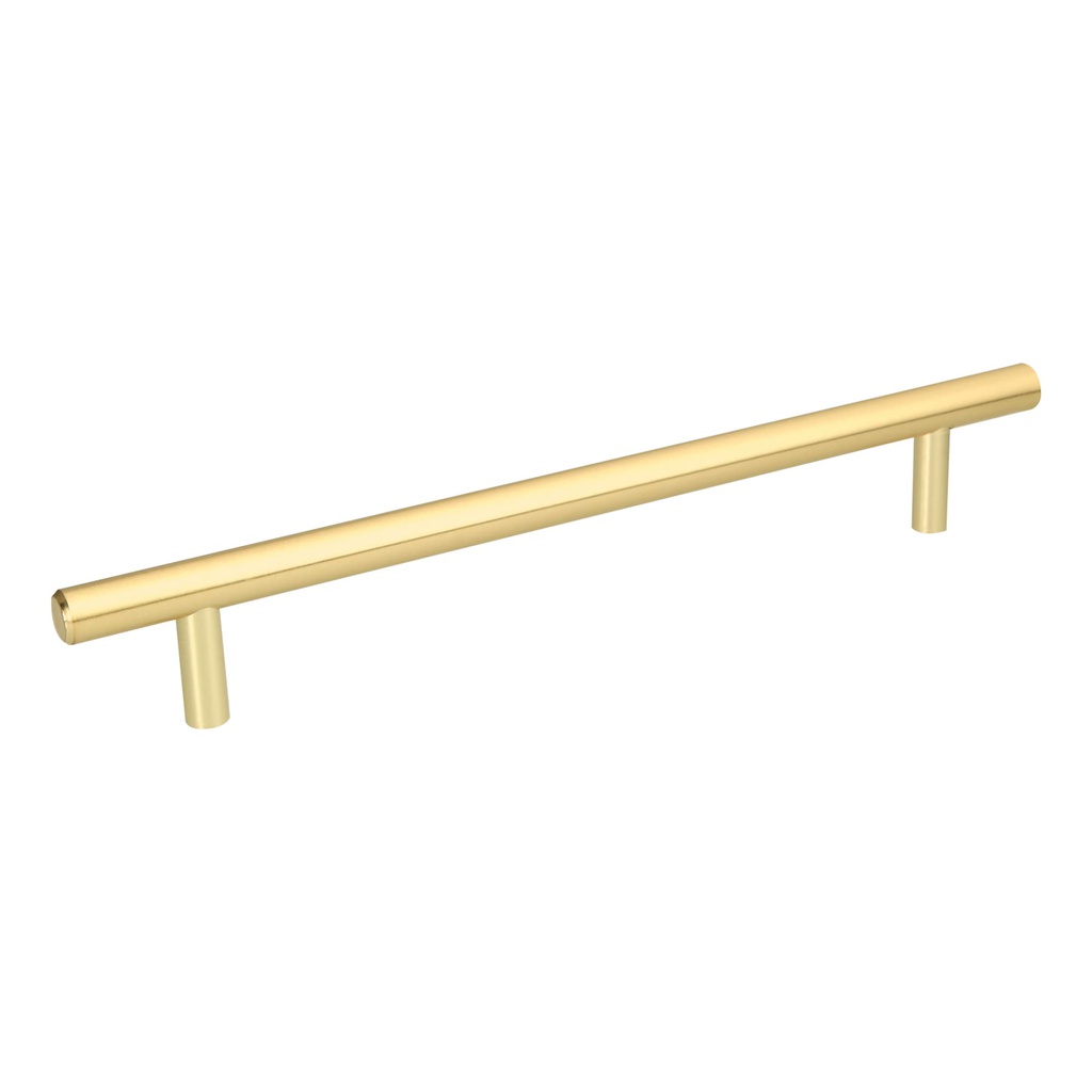Jaladera de acero 192 mm, estilo 'Cilindro', laton brillante