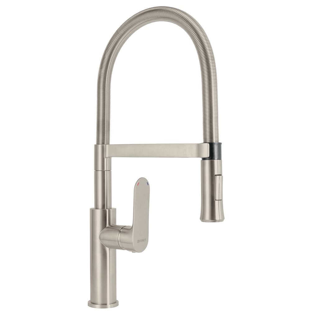 Monomando satin nariz flexible para fregadero, Riviera