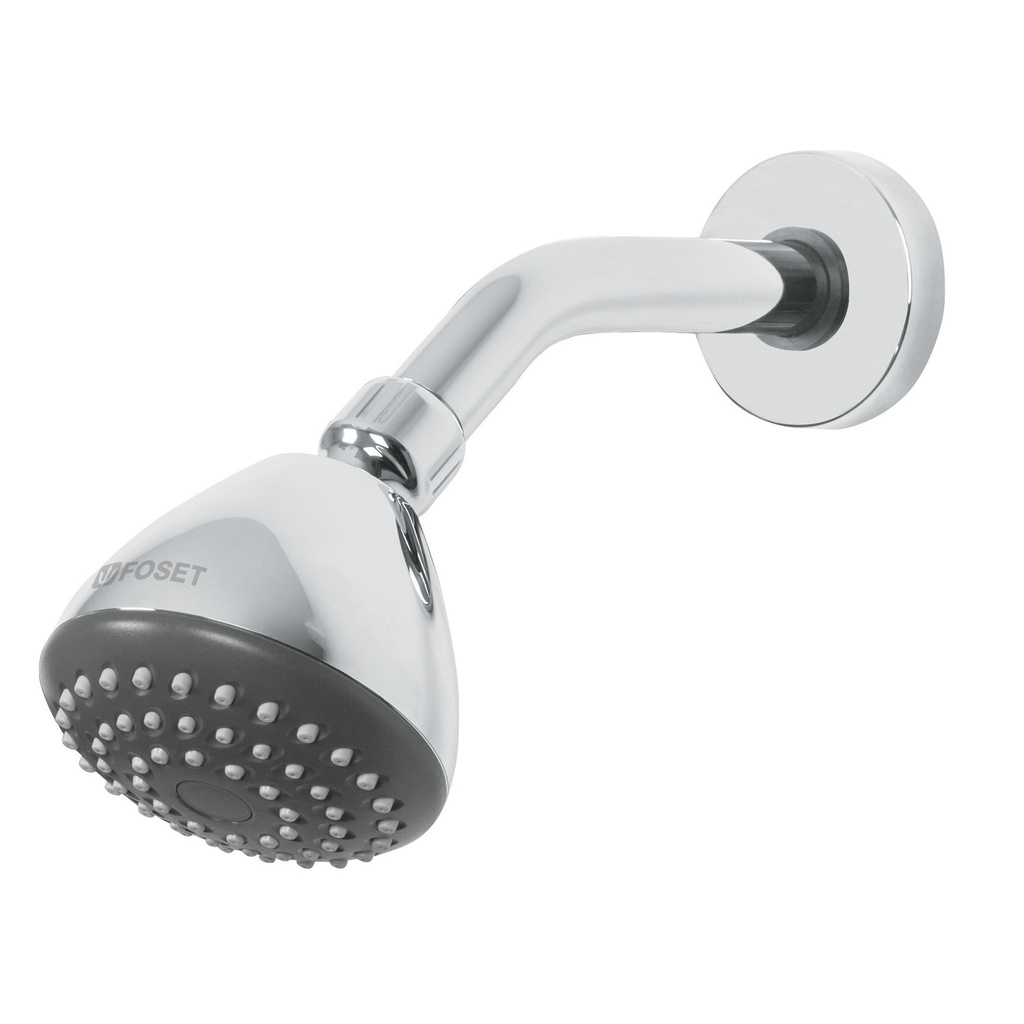 Regadera redonda 3-1/4' brazo y chapeton acero inox, Aero