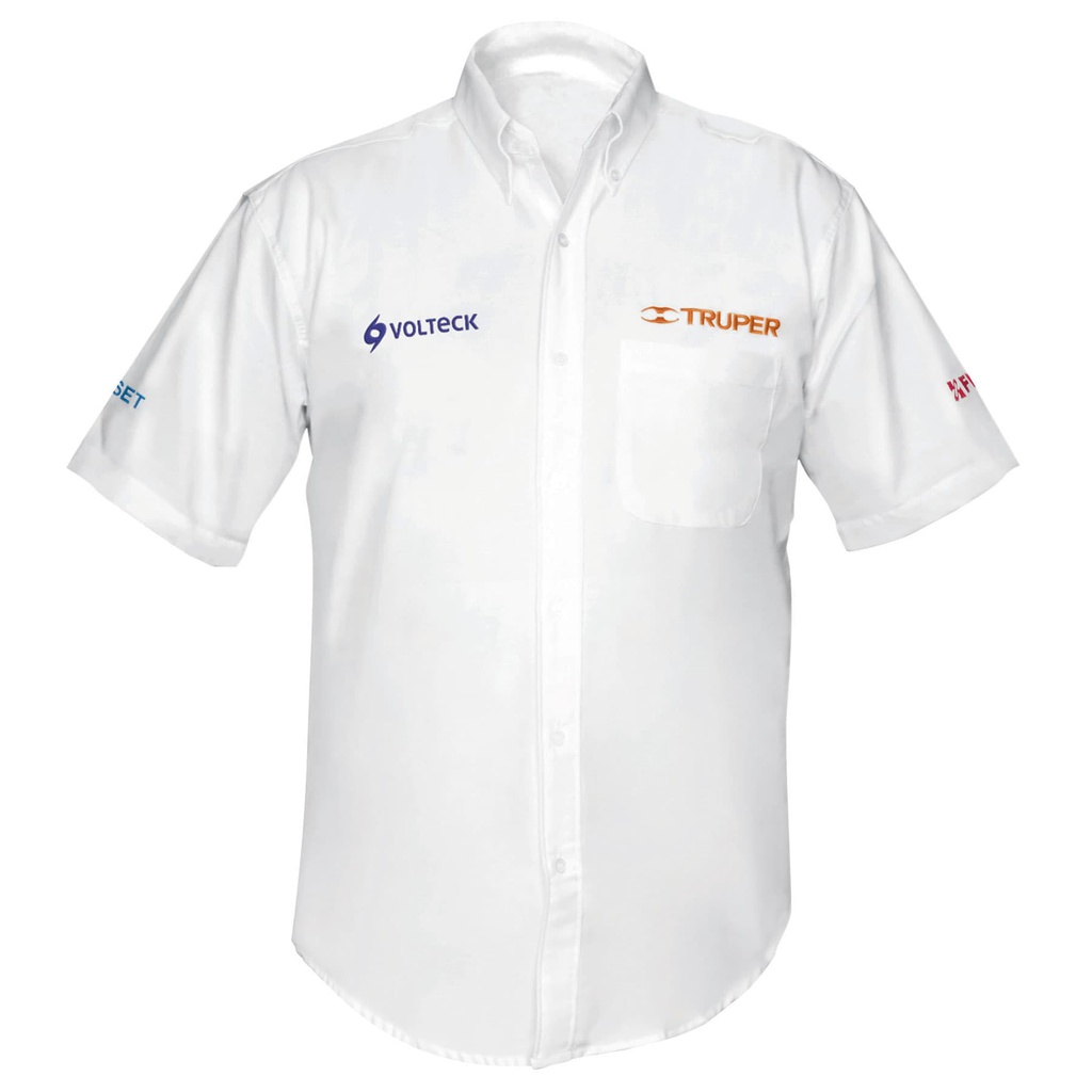 Camisa manga corta para hombre, blanca, EEEG, Truper