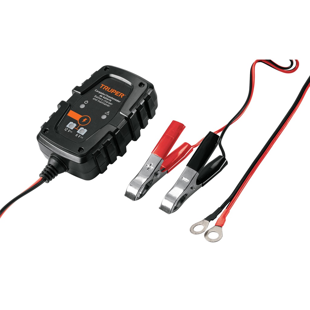 Cargador de 1 A para baterias de 6 y 12V, Truper