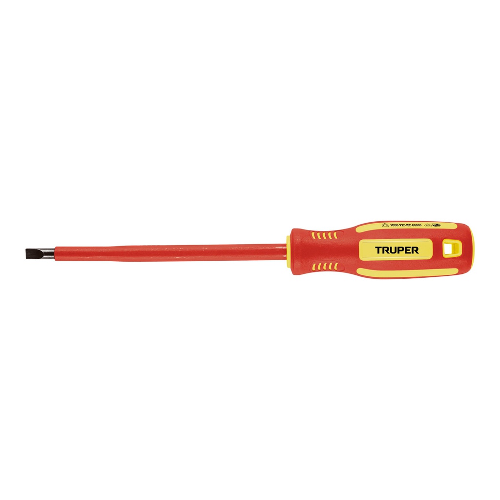 Desarmador dielectrico plano 1/4' x 6', Truper