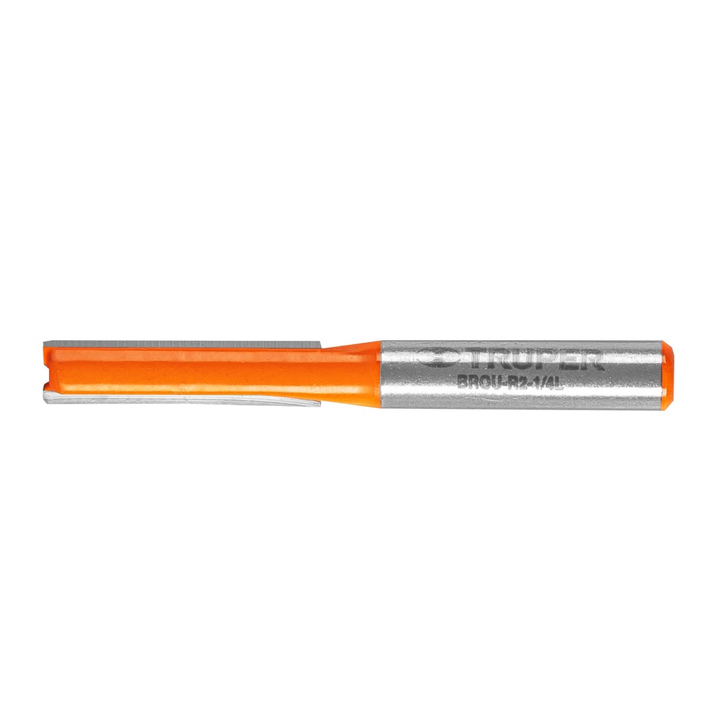 Broca para router, recta 2 filos, 1/4', larga, Truper