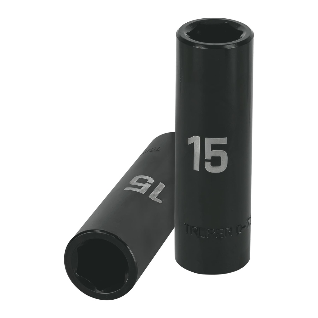 Dado largo cuadro 1/2' de impacto 6 puntas de 15 mm, Truper