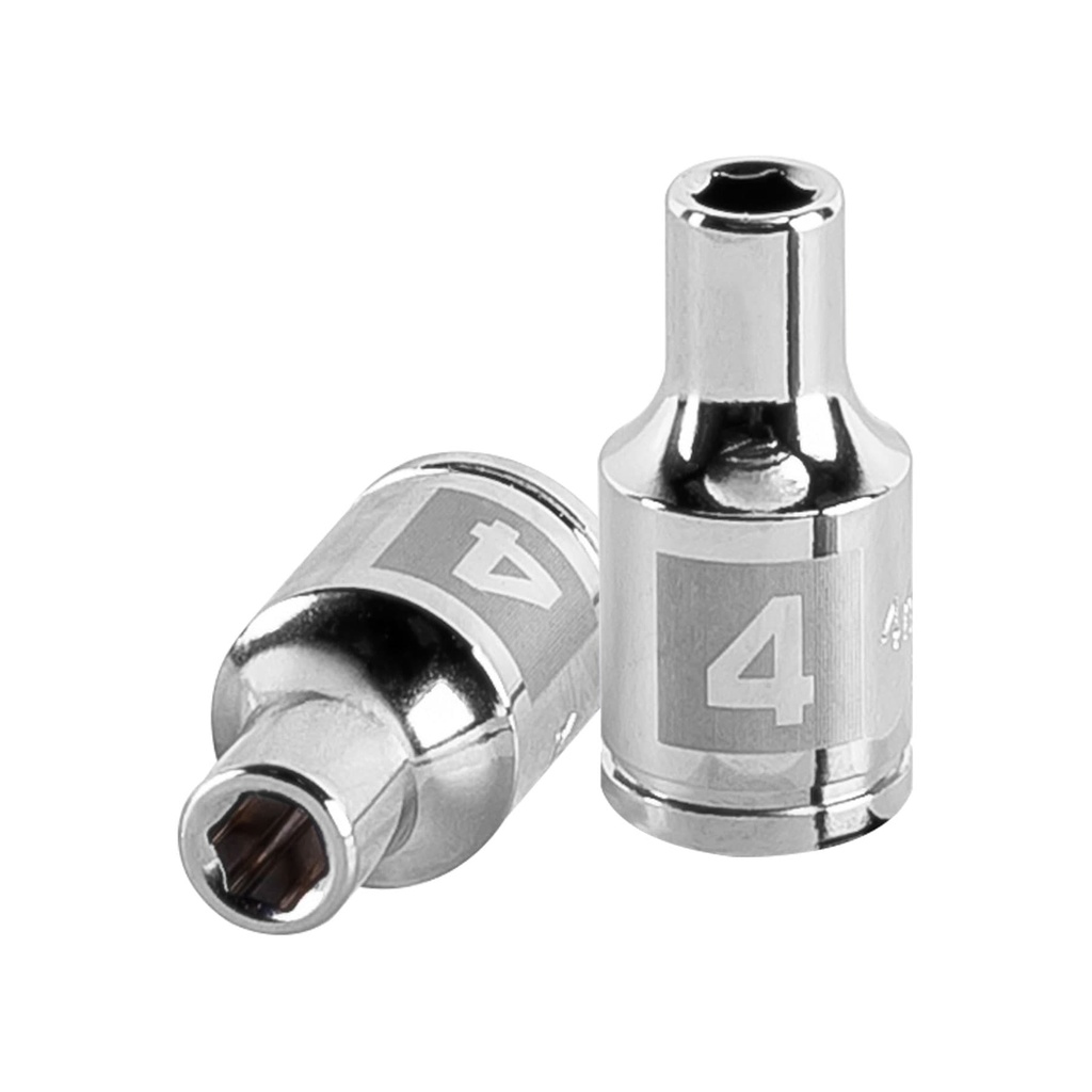 Dado de 4 mm, 6 puntas, cuadro 1/4', Truper
