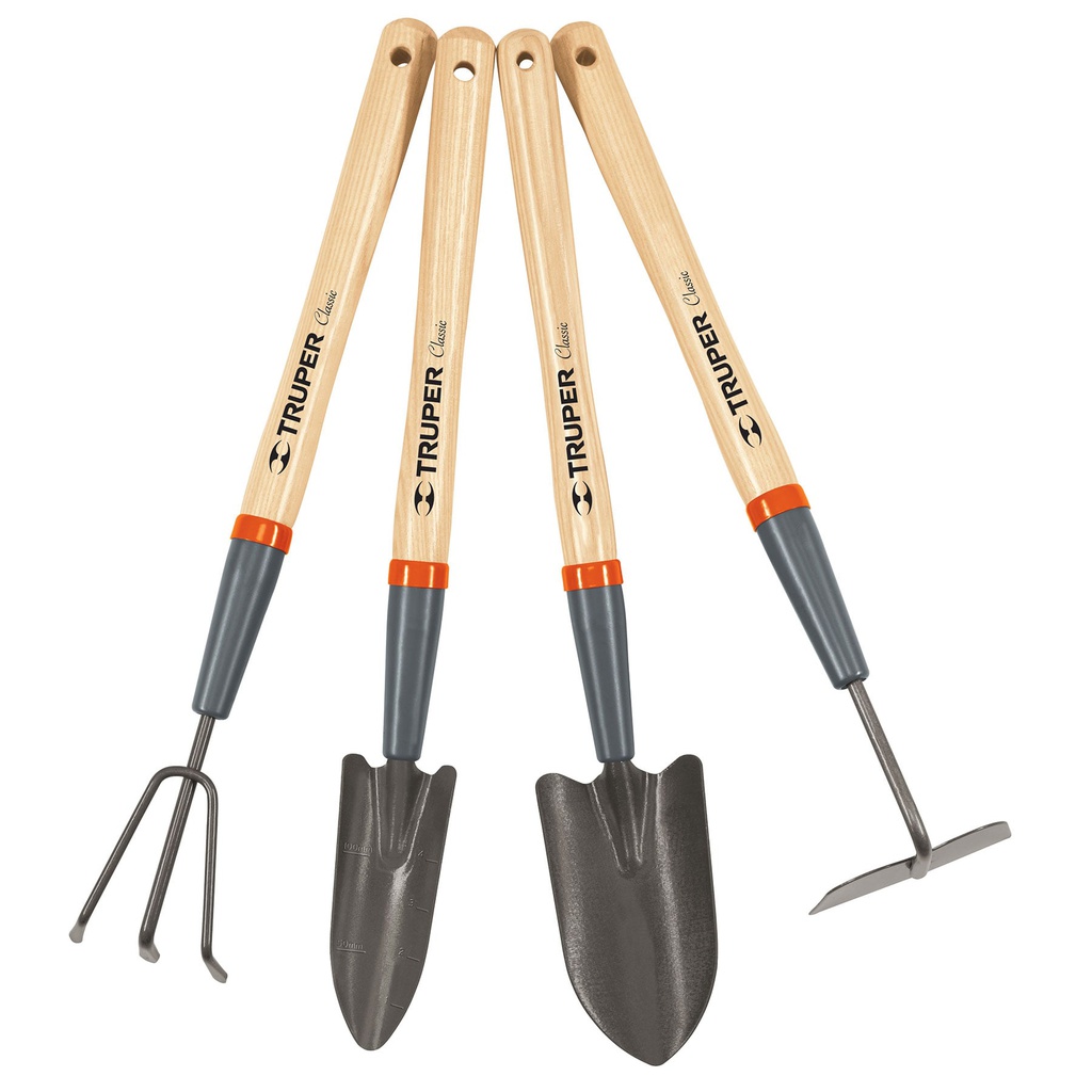 Juego de 4 herramientas de 15' para jardin, Truper