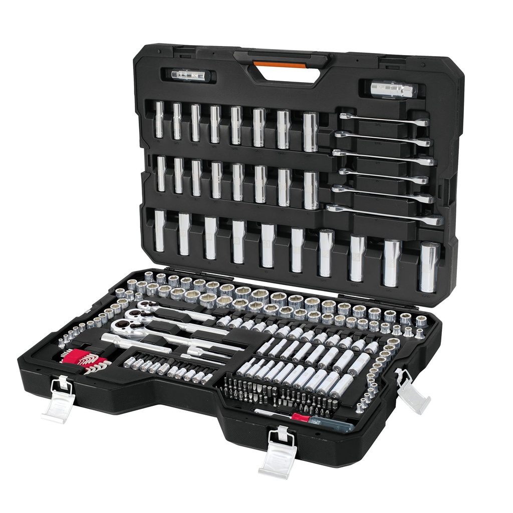 Juego 217 herramientas 1/4', 3/8' y 1/2' std y mm p/mecanico