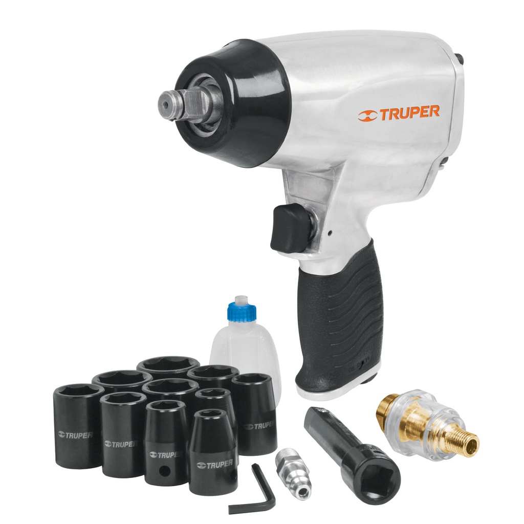 Kit de llave de impacto 1/2' con estuche plastico, Truper