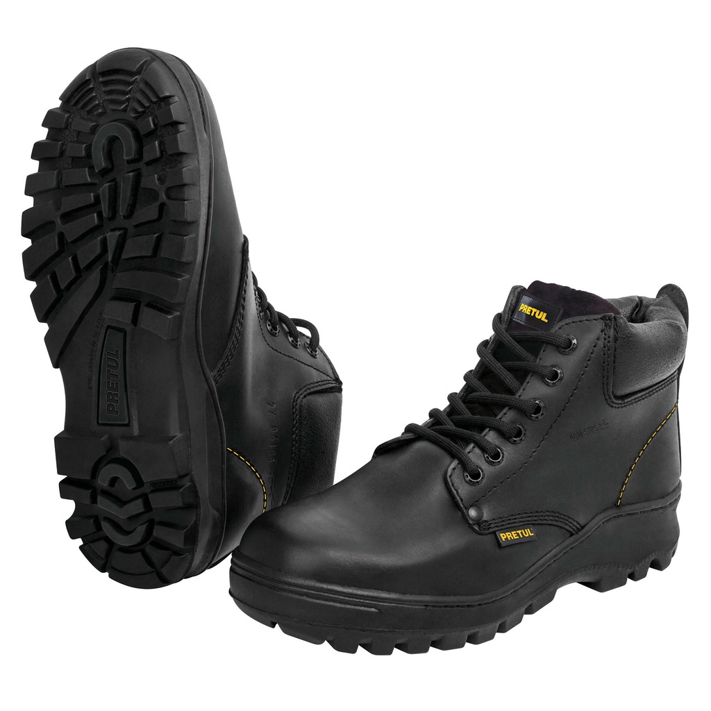 Bota de seguridad negra, #27 con casquillo de acero, Pretul