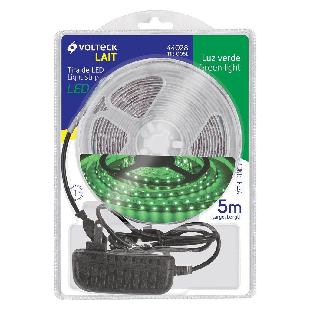 Tira de LED de 5 m 18 W para interior y exterior verde