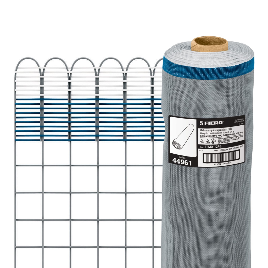 Rollo de 30 m x 1.2 m de malla mosquitera plastica gris
