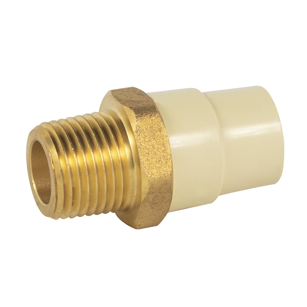 Adaptador macho de CPVC 1/2' con inserto metalico, Foset