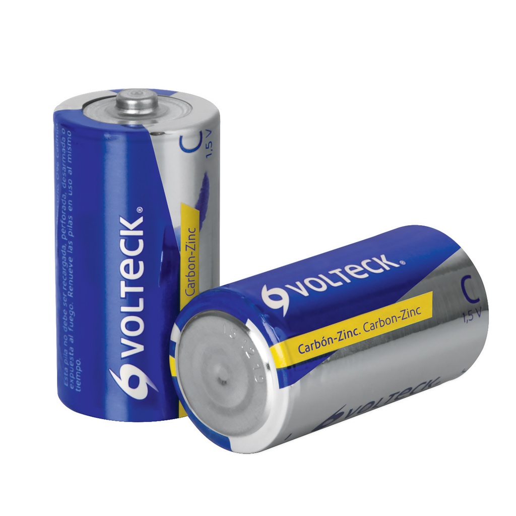Blister con 2 pilas zinc-carbon tamaño C, volteck
