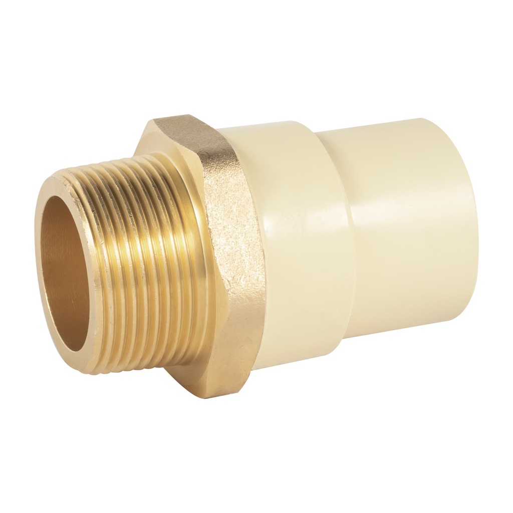 Adaptador macho de CPVC 1-1/4' con inserto metalico, Foset