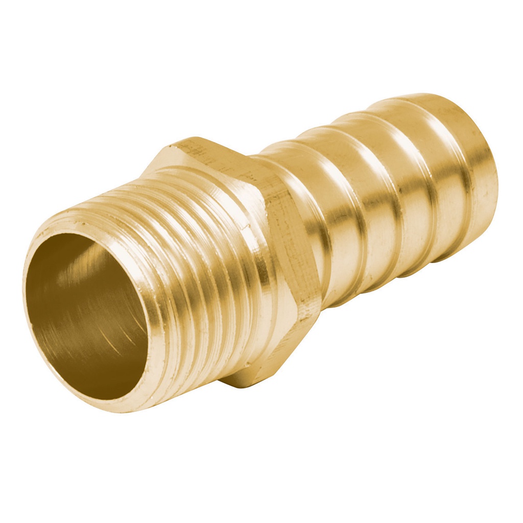 Adaptador macho de laton 1/2' para poliducto, Foset