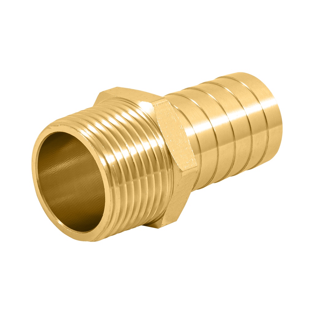 Adaptador macho de laton 3/4' para poliducto, Foset