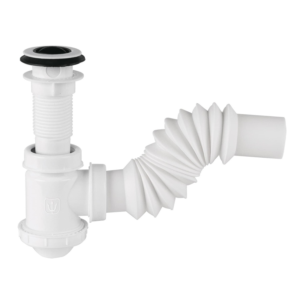 Cespol de bote 1-1/4', contra, polipropileno, para lavabo