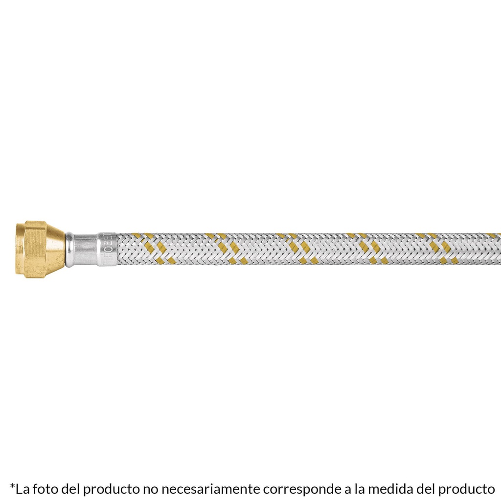 Manguera para gas, acero inox, 3/8' x 3/8', 150 cm, Foset