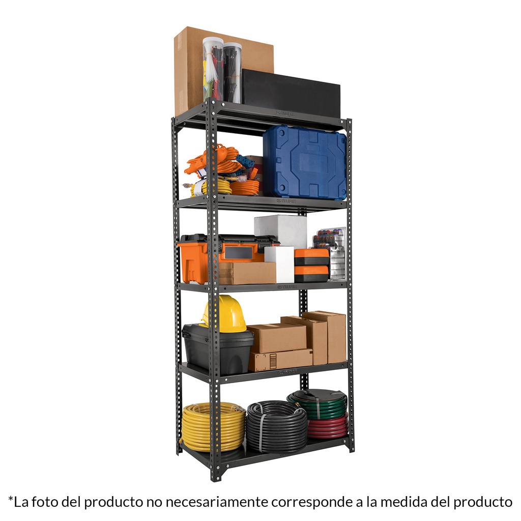 Estante metalico 5 repisas cap. 80 kg, 180 x 46 x 85, Truper