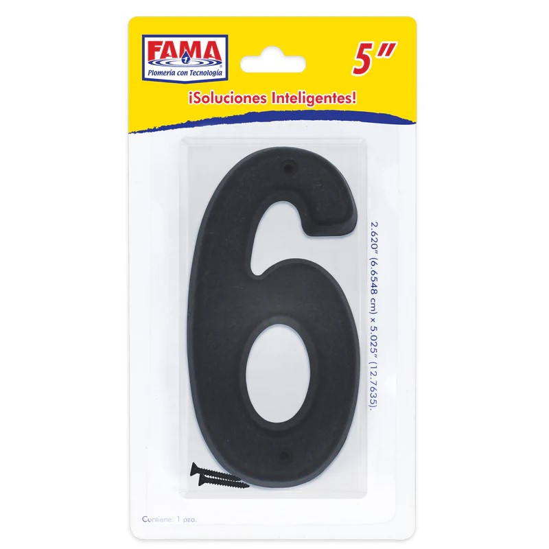 Numero Para Exterior  "6"  en Blister  (2216)